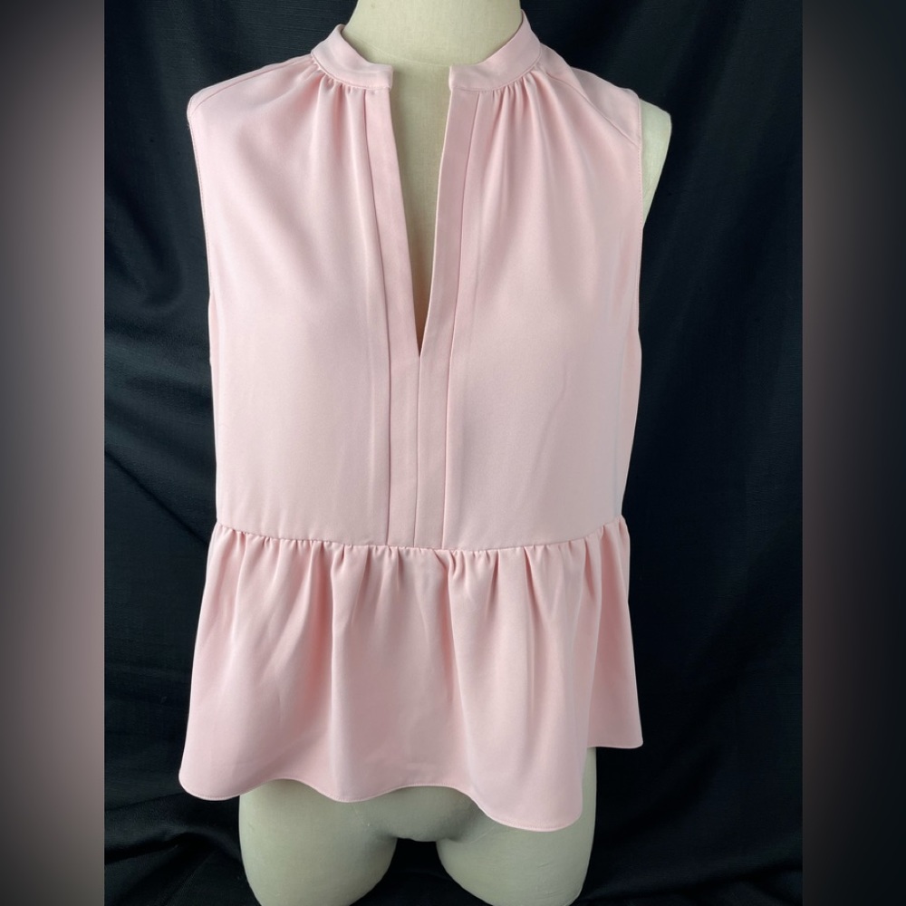 Amanda Uprichard Blush Pink Peplum Top Sz L